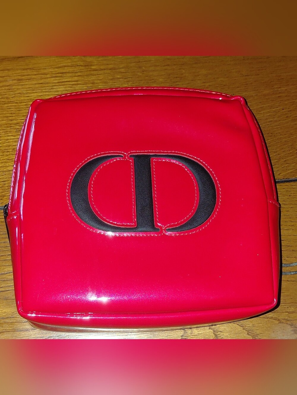 Christian Dior Trousse large red patent cosmetic pouch/clutch, giftable, nwot